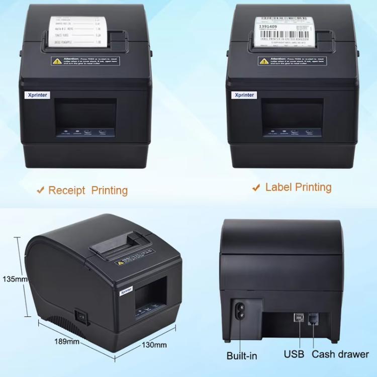 Xprinter XP-236BL-BT 58mm Computer & Phone Version Bluetooth Thermal Barcode Label Printer, XP-236BL-BT