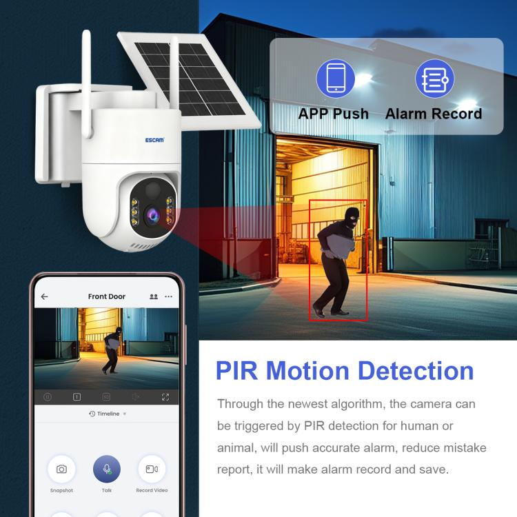 ESCAM QFS71 4G 3MP IP66 Wireless Security Camera System with Solar Panel, European Version, American Version