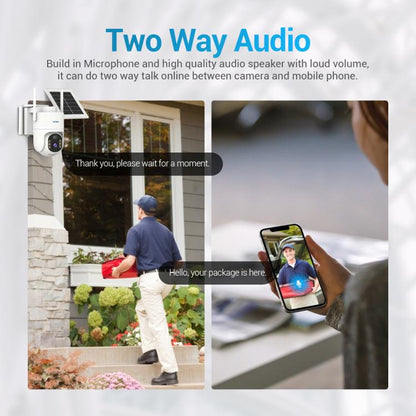 ESCAM QFS71 4G 3MP IP66 Wireless Security Camera System with Solar Panel, European Version, American Version