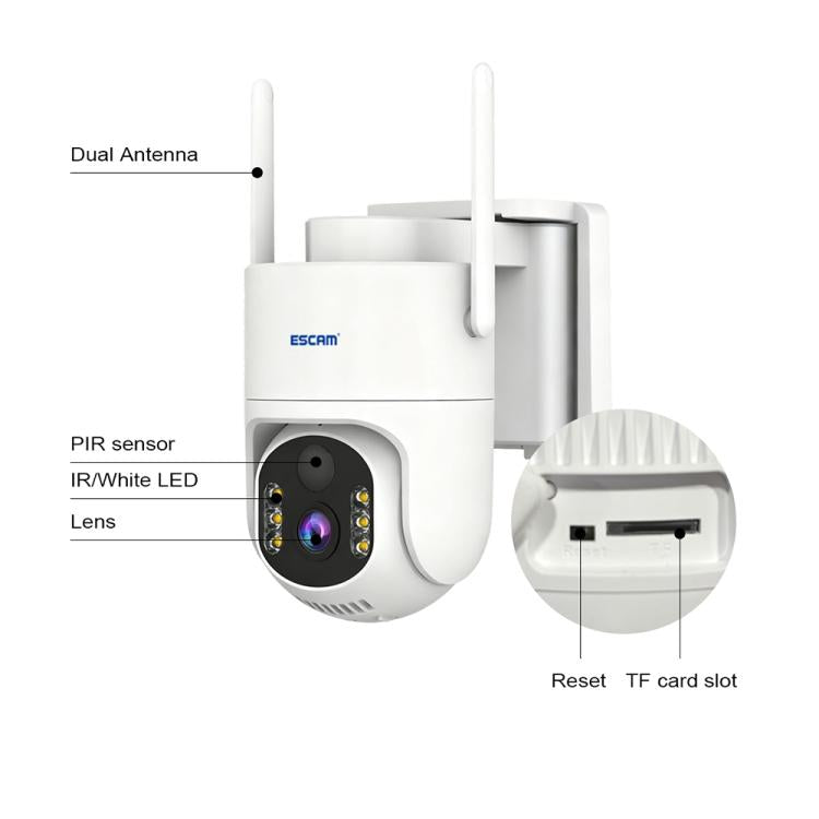 ESCAM QFS71 4G 3MP IP66 Wireless Security Camera System with Solar Panel, European Version, American Version