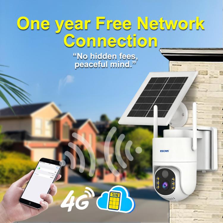 ESCAM QFS71 4G 3MP IP66 Wireless Security Camera System with Solar Panel, European Version, American Version