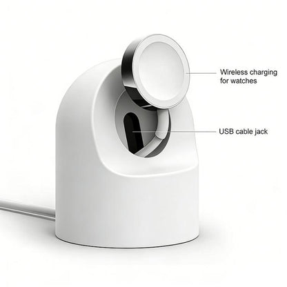 xDfind For Apple Watch Smart Watch Silicone Charging Holder and Type-C Charger Set, Silicone+Type-C (White), Silicone+Type-C (Black)