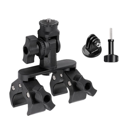 Universal Action Camera Bicycle Handlebar Double-Crab Clamp, With Adapter & Screw, Single Clamp, With Extension Rod & Adapter & Screw, With Extension Rod