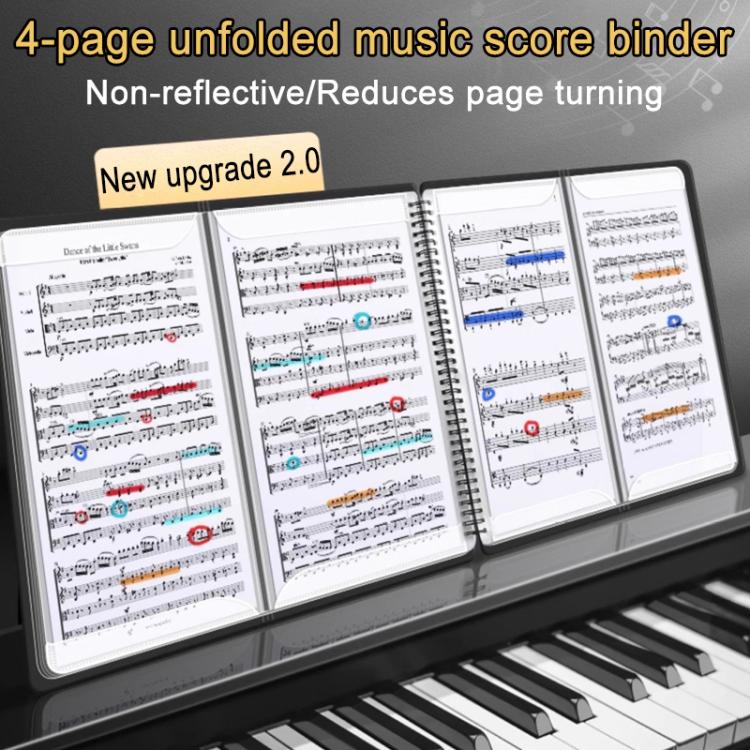 Expandable Non-reflective Piano Music Sheet Binder Folder, Black 40 Pages with Index Tabs & Pen, Blue 40 Pages with Index Tabs & Pen, Pink 40 Pages with Index Tabs & Pen, Black 60 Pages with Index Tabs & Pen, Blue 60 Pages with Index Tabs & Pen...