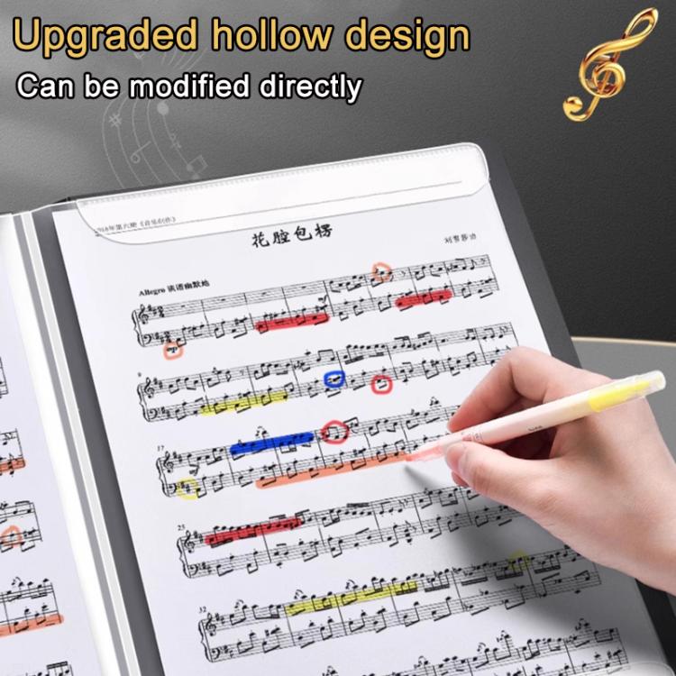 Expandable Non-reflective Piano Music Sheet Binder Folder, Black 40 Pages with Index Tabs & Pen, Blue 40 Pages with Index Tabs & Pen, Pink 40 Pages with Index Tabs & Pen, Black 60 Pages with Index Tabs & Pen, Blue 60 Pages with Index Tabs & Pen...