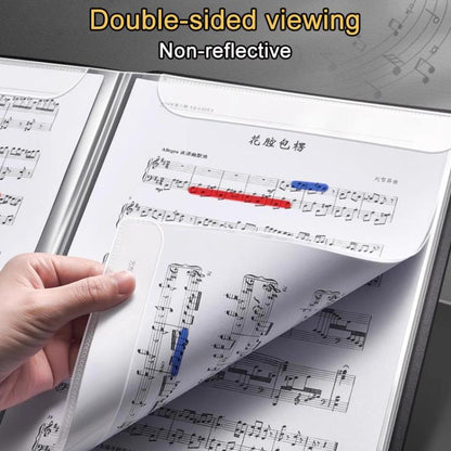 Expandable Non-reflective Piano Music Sheet Binder Folder, Black 40 Pages with Index Tabs & Pen, Blue 40 Pages with Index Tabs & Pen, Pink 40 Pages with Index Tabs & Pen, Black 60 Pages with Index Tabs & Pen, Blue 60 Pages with Index Tabs & Pen...