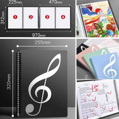 Expandable Non-reflective Piano Music Sheet Binder Folder, Black 40 Pages with Index Tabs & Pen, Blue 40 Pages with Index Tabs & Pen, Pink 40 Pages with Index Tabs & Pen, Black 60 Pages with Index Tabs & Pen, Blue 60 Pages with Index Tabs & Pen...