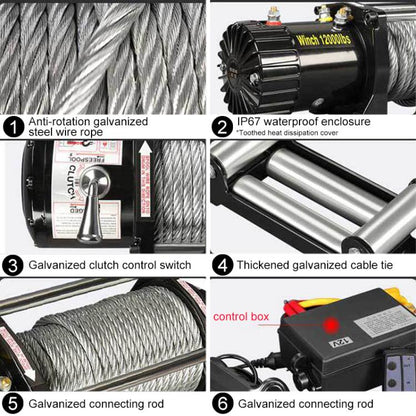 Manual Operation Wireless Remote Control Dual Use Car Electric Winch, 12V 3000 Lbs, 12V 3500 Lbs, 12V 4000 Lbs, 12V 4500 Lbs, 24V 3000 Lbs, 24V 3500 Lbs, 24V 4000 Lbs, 24V 4500 Lbs