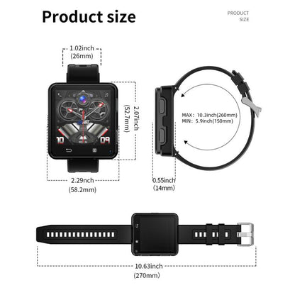 LOKMAT APPLLP 2 Max 4G Smart Watch, 2.64 inch MTK6761 Quad Core, 4GB+64GB, Android 11.0, GPS, Video Call