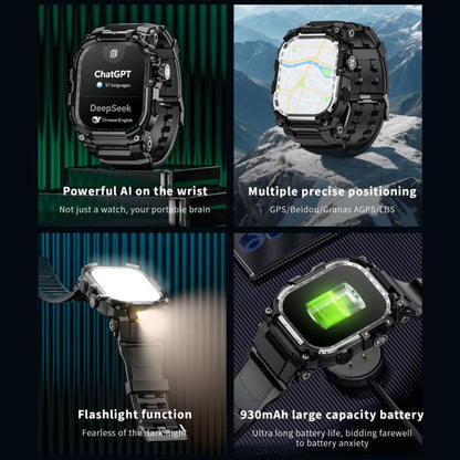 LOKMAT APPLLP 7 Max 4G Smart Watch, 2.06 inch SC8541E Quad Core, 3GB+32GB, Android 8.1, Video Call , Heart Rate