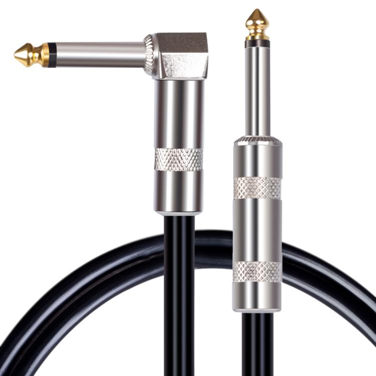 6.35mm Plug Straight to Elbow Electric Guitar Audio Cable, 3m, 5m, 10m
