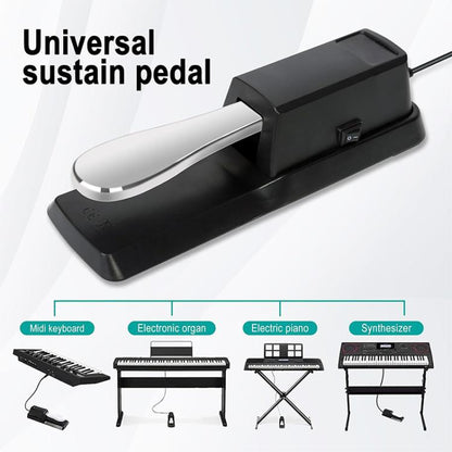 6.35mm Connector Piano Sustain Pedal MIDI Synthesizer Pedal, Cable Length: 1.85m, Cable Length: 1.85m