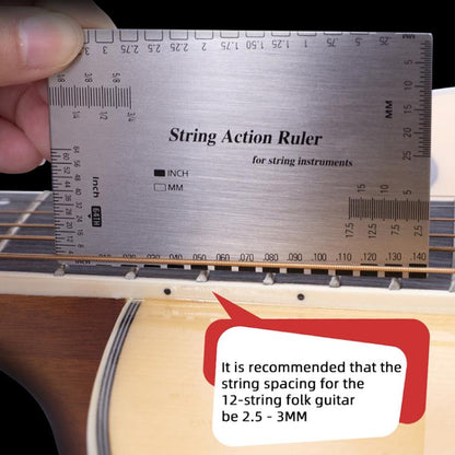 Stainless Steel Guitar String Action Ruler Gauge