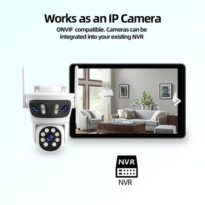 RH-TC3L 3MP Triple Lens HD Outdoor PTZ Security Dome Camera, EU Plug, US Plug, UK Plug, AU Plug