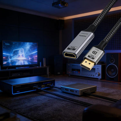8K 60Hz 48Gbps Active DP 1.4 to HDTV2.1 Converter, DP 1.4 to HDTV2.1