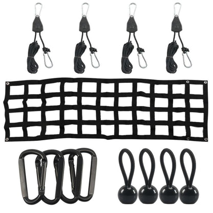 60 x 18 inch Heavy Duty Tailgate Cargo Net with Adjustable Rope Hooks, 60 x 18 inch