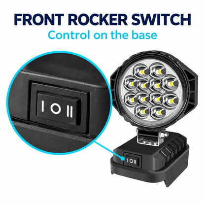Dual USB LED Emergency Work Light, For Makita Battery Slot, 3 inch Round High Beam, 4 inch Square High Beam, 5 inch Square High and Low Beam, 8 inch Square High and Low Beam, 10 inch Square High and Low Beam