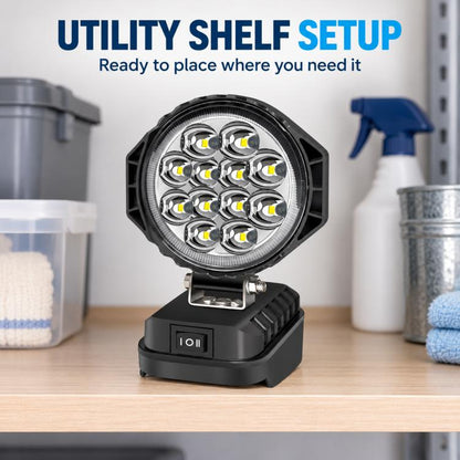 Dual USB LED Emergency Work Light, For Makita Battery Slot, 3 inch Round High Beam, 4 inch Square High Beam, 5 inch Square High and Low Beam, 8 inch Square High and Low Beam, 10 inch Square High and Low Beam