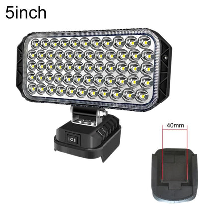 Dual USB LED Emergency Work Light, For Makita Battery Slot, 3 inch Round High Beam, 4 inch Square High Beam, 5 inch Square High and Low Beam, 8 inch Square High and Low Beam, 10 inch Square High and Low Beam