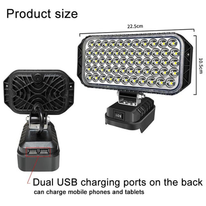 Dual USB LED Emergency Work Light, For Makita Battery Slot, 3 inch Round High Beam, 4 inch Square High Beam, 5 inch Square High and Low Beam, 8 inch Square High and Low Beam, 10 inch Square High and Low Beam