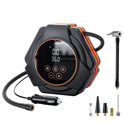 SUITU Car Triangular Air Pump Electric Air Tire Inflator, Button Version, Touch Screen Version