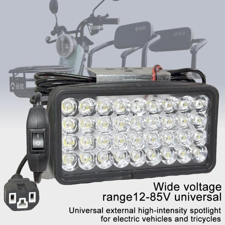 DC12-85V Motorcycle High-intensity LED Spotlight, Ultra-bright 15 LEDs + Screw, 15 LEDs + Screw + Switch + Clamp + 2.5m Plug, Ultra-bright 30 LEDs + Screw, 30 LEDs + Screw + Switch + Clamp + 2.5m Plug, Ultra-bright 36 LEDs + Screw