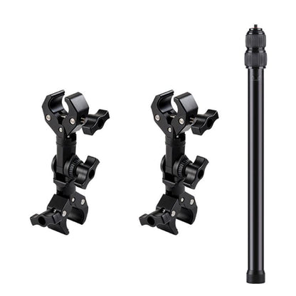 Universal Action Camera Bicycle Handlebar Clamp Holder Extension Rod, With Rod & Dual-Leg Crab & Dual-Head Crab Clamp, With 2 x  Dual-Head-Crab Clamp, With Rod & Dual-Head-Crab & Single-Crab Clamp