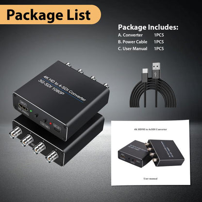 NK-814 4K HDMI Input to 4-SDI Output Converter, 4-SDI