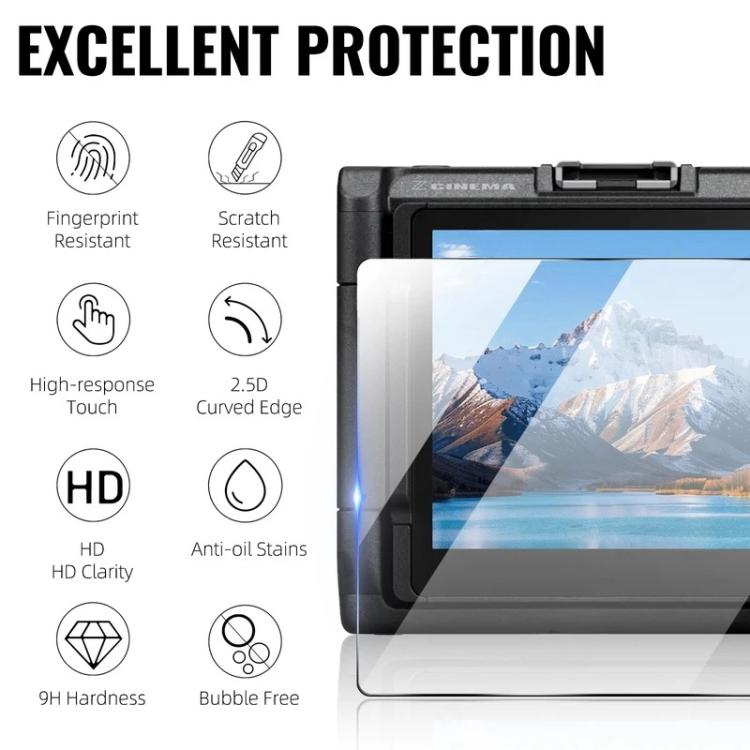 2pcs HD Anti-Scratch Anti-Fingerprint Tempered Glass Film, For Nikon ZR