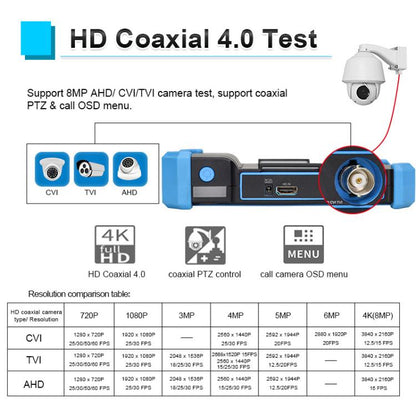 HD-52ACT Pro 5 inch Screen Engineering Treasure Coaxial AHD, CVI, TVI 5 in 1 Video Surveillance Tester, EU Plug, US Plug, UK Plug