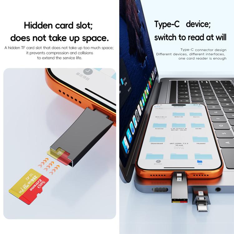 Mini Type-C Interface SD Card Reader Adapter, Not Support TF Card