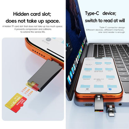 Mini Type-C Interface SD Card Reader Adapter, Not Support TF Card