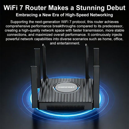 COMFAST CF-WR673BE WiFi 7 Gigabit Dual-Band 2700M Gaming Wireless Router, AU Plug, EU Plug, US Plug