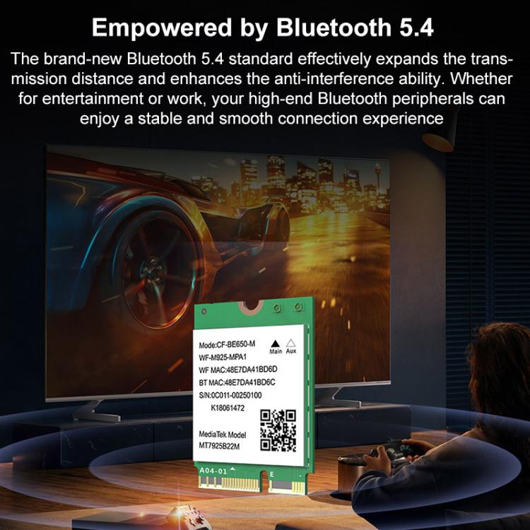 COMFAST CF-BE650-M 6500Mbps WiFi7 Tri-Band M.2 Interface Laptop Wireless Network Card WiFi Module, CF-BE650-M