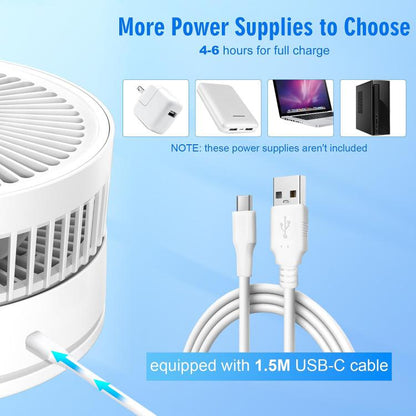 F9 Upgrade Folding Adjustable Height Desktop Electric Fan 8000mAh Battery