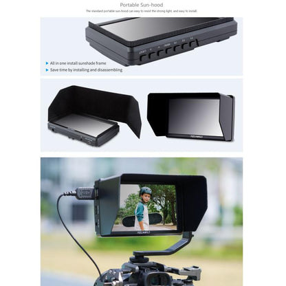 FEELWORLD S55E 5.5 Inch DSLR Camera Field Video Monitor FHD IPS Support 4K HDMI Input Output Tilt Arm Power Output