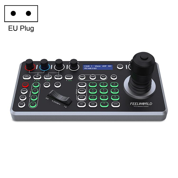 FEELWORLD KBC20 NDI PTZ Camera Controller Joystick Keyboard Control Multiple Control Protocol PoE Supported, EU Plug, US Plug, UK Plug, AU Plug
