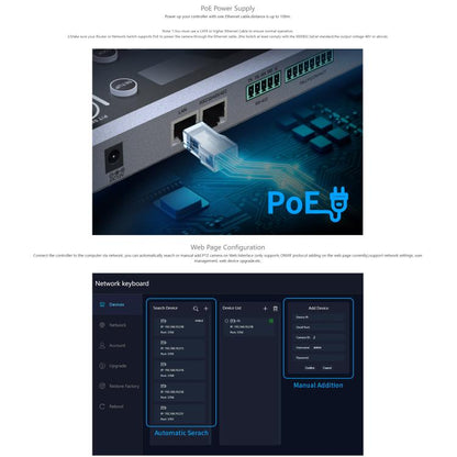 FEELWORLD KBC20 NDI PTZ Camera Controller Joystick Keyboard Control Multiple Control Protocol PoE Supported, EU Plug, US Plug, UK Plug, AU Plug