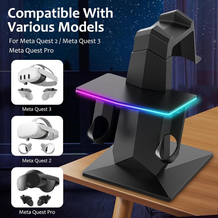 WG67 RGB Cool Lighting VR Display Stand, For Meta Quest 2 / 3 / 3S