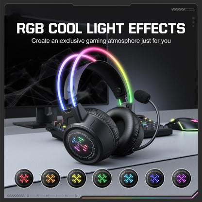 ONIKUMA GT889 Tri-mode RGB Bluetooth 2.4G Wired Gaming Headset, GT889