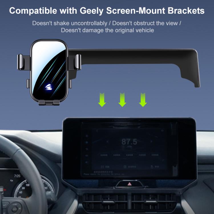 Car Screen Phone Holder Mount with Extension Arm, For Geely Preface L 2024 12.3 inch, For Geely Jiaji L 2023 12.3 inch, For Geely Jiaji 2019-2022 12.3 inch, For Geely Jiaji 2019-2021 10.25 inch, For Geely Boyue Cool 2023 13.2 inch