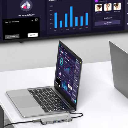 8 in 1 HUB USB-C to M.2 SSD Enclosure + HDTV + 2 x USB 3.2+ Audio + PD + SD/TF Card Reader, 8 in 1 with USB 3.2 + USB 3.2