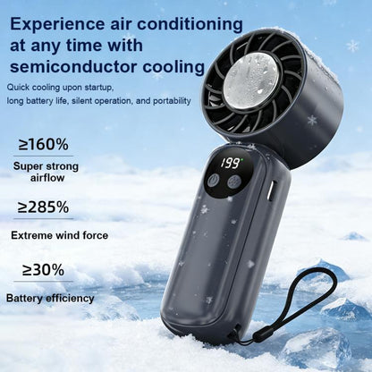 WD-01 Mini Ice Cooling Handheld Fan with Digital Display