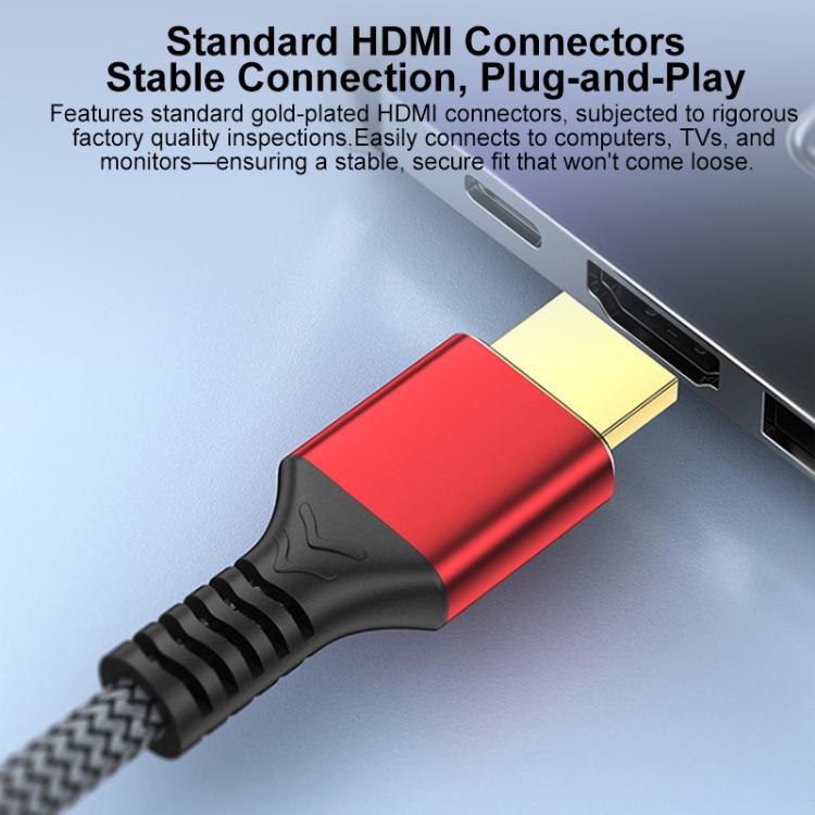 HDMI 2.1 High-Speed 8K Ultra HD Braided Gold-Plated Connection HDTV Video Cable, 0.5m, 1m, 1.5m, 1.8m, 2m, 3m, 5m