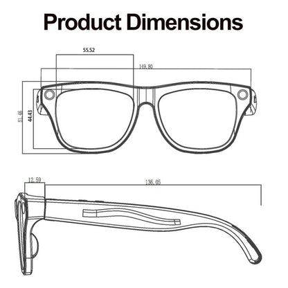 XK One Pro 1080P AI Shooting Smart Glasses, 1MP Camera
