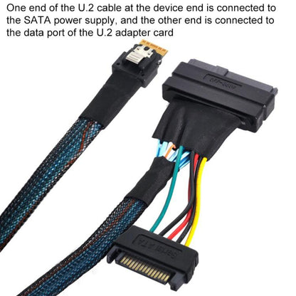WG195 SFF-8654SlimSAS to SFF8639U.2 Hard Drive Data Transfer Adapter Cable NVMEPCIE4.0, 0.5m, 0.7m
