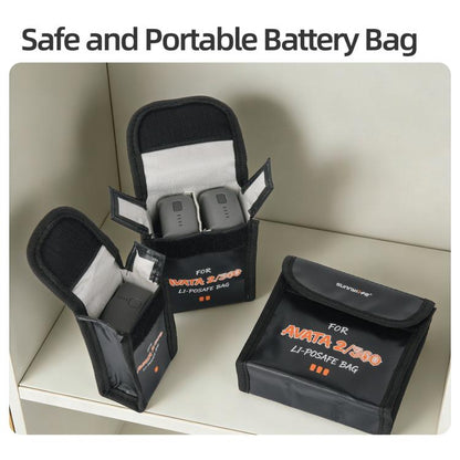 For DJI Avata 2 / 360 Sunnylife Battery Explosion-proof Safe Bag Protective Li-Po Safe Bag, For 1pc Battery, For 2pcs Batteries, For 3pcs Batteries