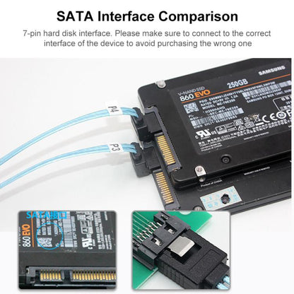 WG174 4 x SATA Straight Head to 4 x SATA Elbow 6Gbps Cable, 0.5m, 1m