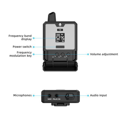 DEBRA DT-01 Ear-worn UHF Wireless Microphone System 1 TX & 1 RX, DT-01