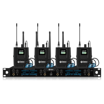 DEBRA ER-404 Professional Stage Monitoring System 4-in-1 Wireless In-Ear Headphones, US Plug, EU Plug, AU Plug, UK Plug
